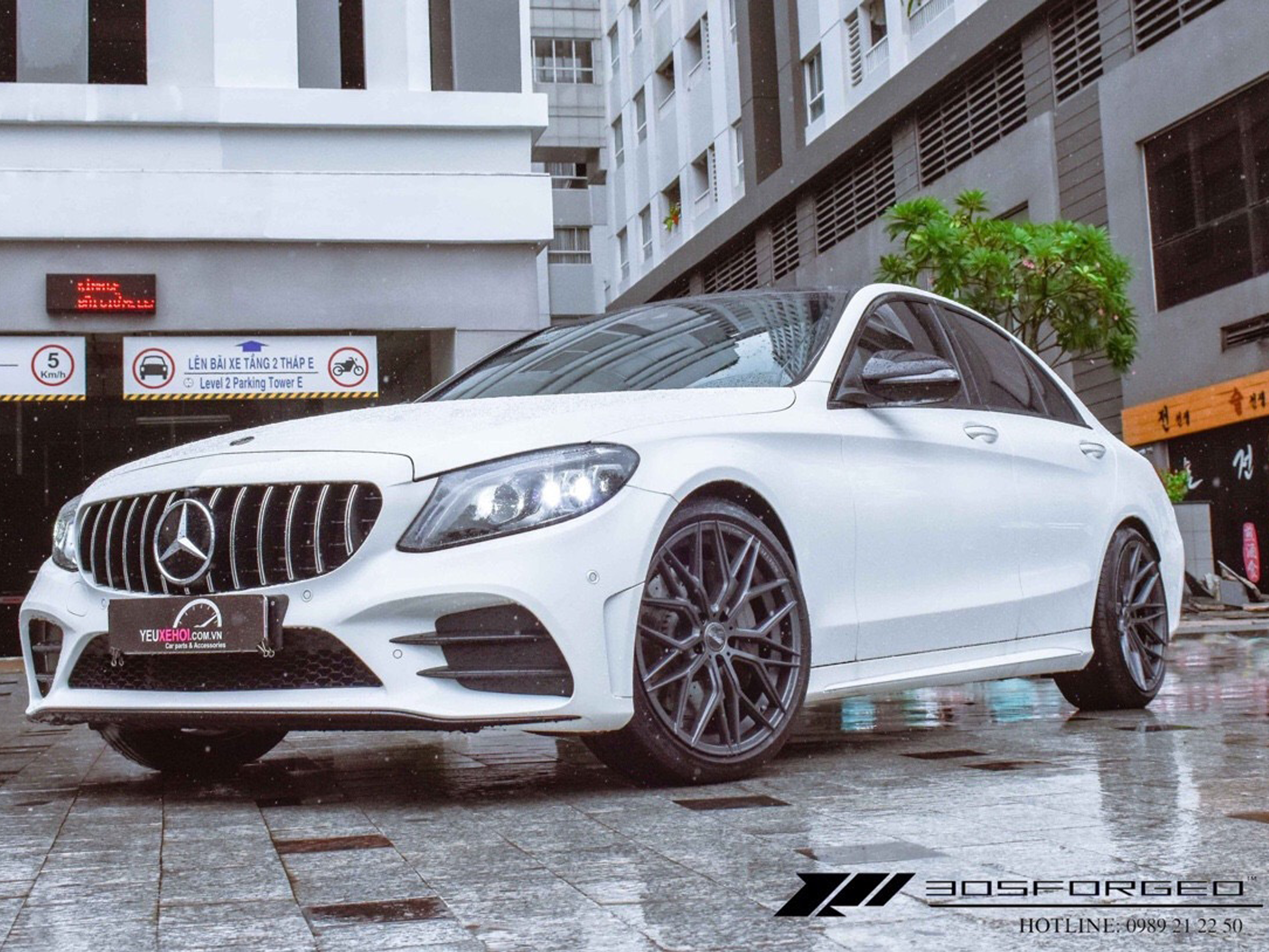MERCEDES C300 FACELIFT COMBO 305FORGED FT07/ LIP SAU C63S/ MẶT CALANG GT